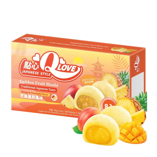 QLove Golden Fruit Premium Filling Mini Mochi 80g