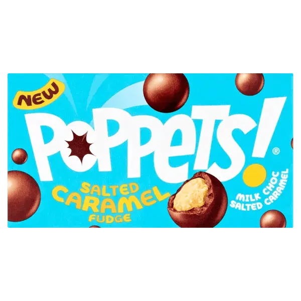 Poppets Chocolat au Lait enrobé de Fudge Caramel Salé 36g OhMyCandyBox