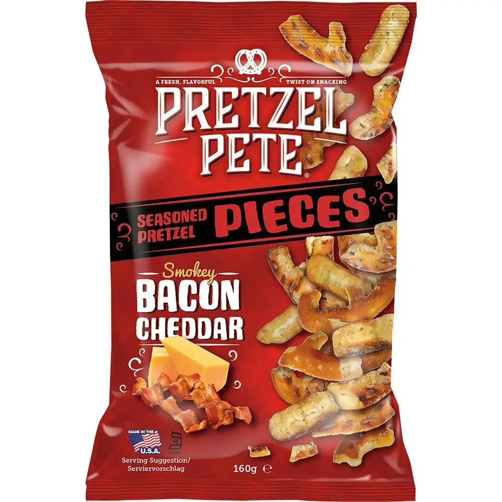Morceaux de bretzel Pete au bacon fumé et cheddar 160g OhMyCandyBox