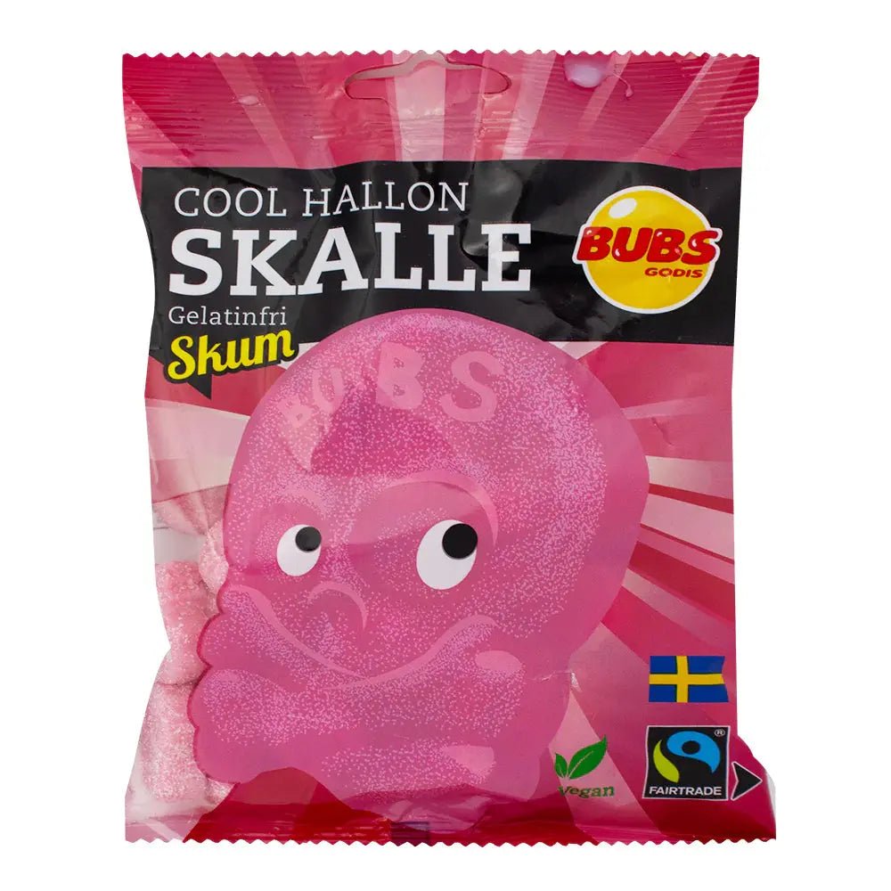Bonbons BUBS en forme de crâne mousseux framboise fraîche 90g OhMyCandyBox