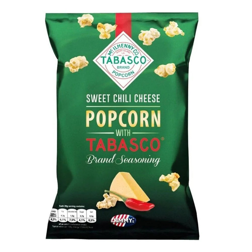 Jimmy's Tabasco Sweet Chilli Popcorn BBQ 90g - OhMyCandyBox